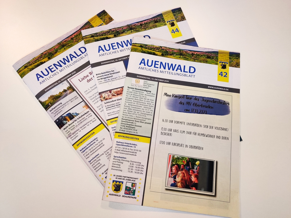 Mitteilungsblätter der Gemeinde Auenwald