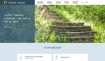 Startseite von der Homepage